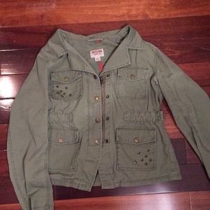 Mossimo Olive Green Jacket with Stud Detailing